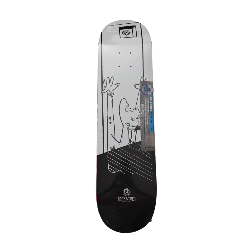 49 BDSKATECO Monochrome Cat 7-Ply Canadian Maple Skateboard Deck - Image 1