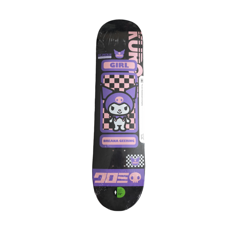 79 Girl Skateboards Breana Geering x Kuromi Sanrio Skateboard Deck 7.5" - Image 1