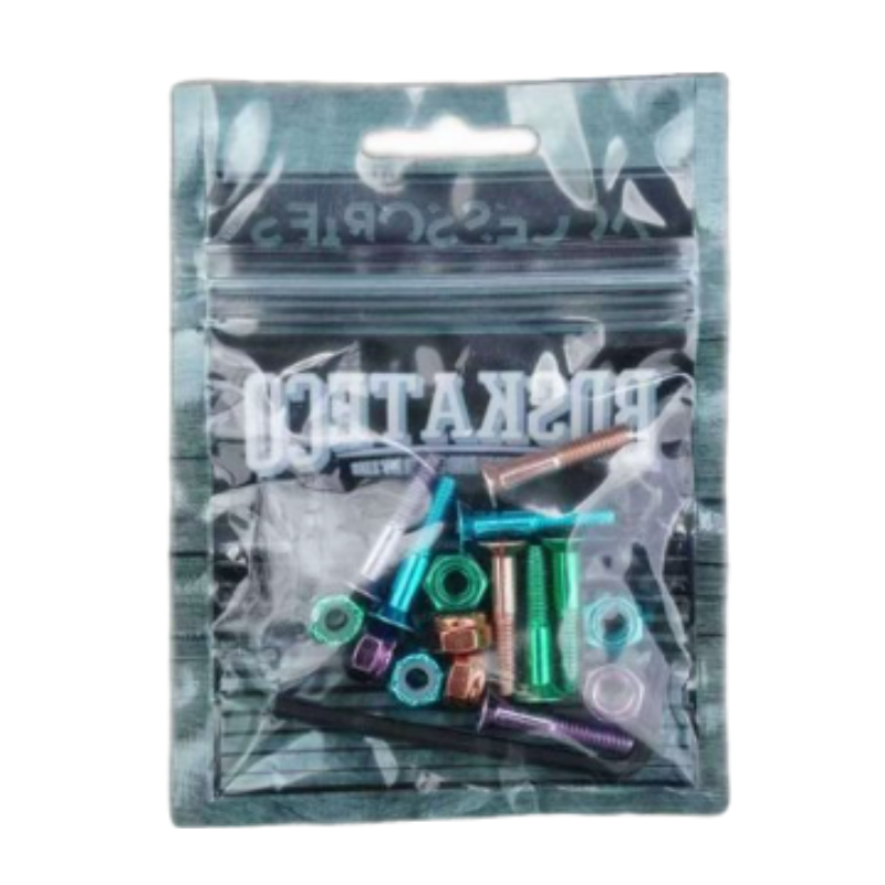 A15 BDSkateco Skateboard Hardware Kit - Multi-Colour Nuts and Bolts - Image 1