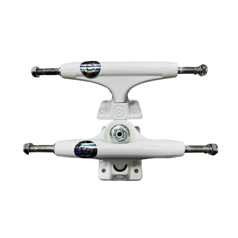 T01 BDSKATECO White Hollow Kingpin Lightweight OG Skateboard Trucks (Pair)-5.25 - Image 1