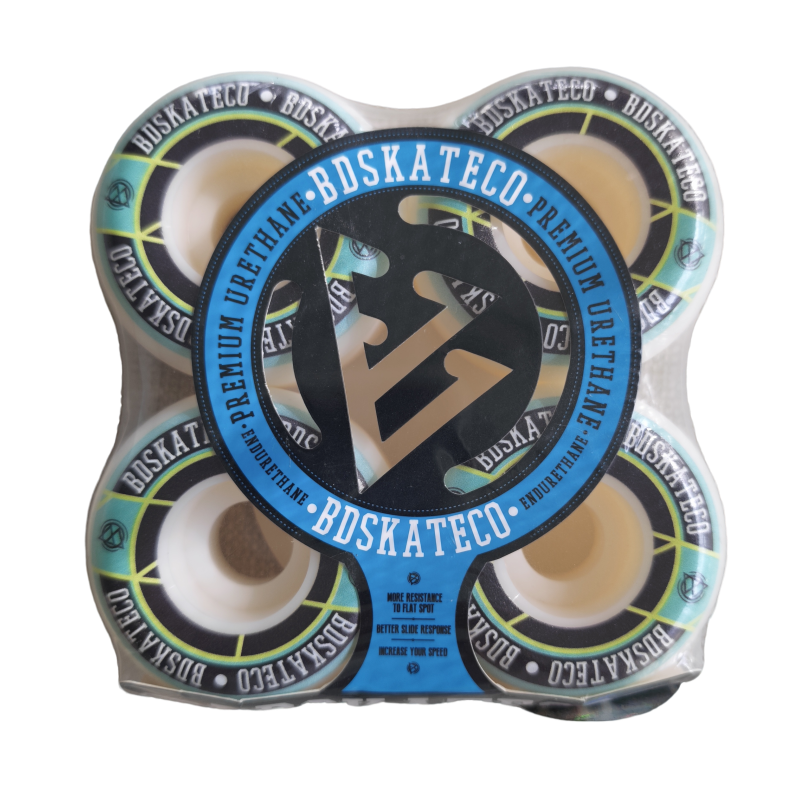 W05 BDSKATECO Blue Ring Skateboard Wheels 4-Pack - 102A Premium Urethane - Image 1
