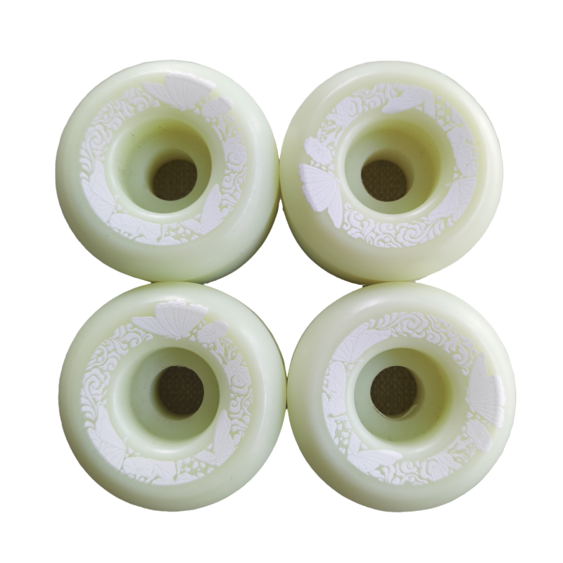 W13 Glow-in-the-Dark Butterfly Skateboard Wheels 4-Pack - Luminous Urethane - Image 1