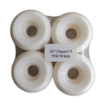 53mm x 33mm 55D White Skateboard Wheels 4-Pack - V5 Profile